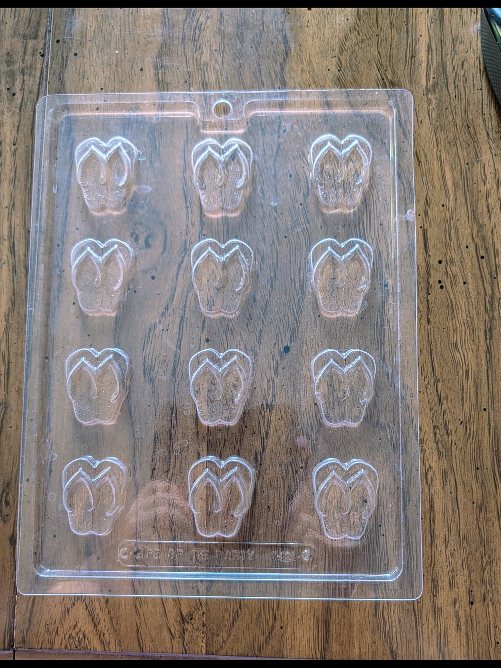 Clear Plastic Candy Mold Flip Flop Shapes